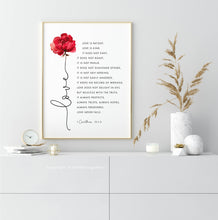 Load image into Gallery viewer, 1 Corinthians 13:4-8 Love Printables, Floral Scripture