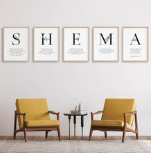 Load image into Gallery viewer, Deuteronomy 6:4-9 Shema Set of 5 Printables, Greenery Scripture
