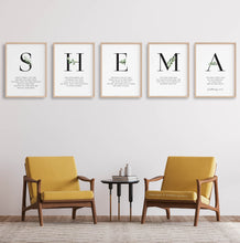 Load image into Gallery viewer, Deuteronomy 6:4-9 Shema Set of 5 Printables, Greenery Scripture