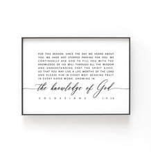 Load image into Gallery viewer, Colossians 1:9-10 Knowledge of God Printables, Modern Scripture