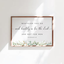 Load image into Gallery viewer, Colossians 3:23 Work Heartily Printables, Greenery Scripture
