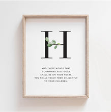 Load image into Gallery viewer, Deuteronomy 6:4-9 Shema Set of 5 Printables, Greenery Scripture