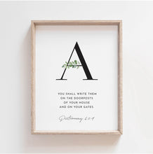 Load image into Gallery viewer, Deuteronomy 6:4-9 Shema Set of 5 Printables, Greenery Scripture
