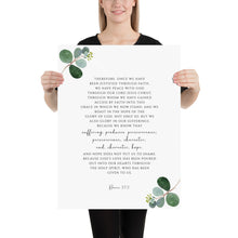Load image into Gallery viewer, Romans 5:1-5 Perseverance Hope Art Print, Greenery Scripture