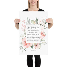 Load image into Gallery viewer, Lamentations 3:22-23 Steadfast Love Art Print, Floral Scripture