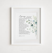 Load image into Gallery viewer, Ephesians 3:16-21 I Pray Printables, Greenery Scripture