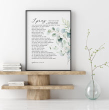 Load image into Gallery viewer, Ephesians 3:16-21 I Pray Printables, Greenery Scripture