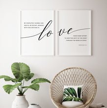 Load image into Gallery viewer, Ephesians 4:2-3 Love Set of 2 Printables, Modern Scripture
