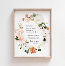 Load image into Gallery viewer, Ephesians 4:2-3 Be Completely Humble Printables, Floral Scripture