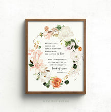 Load image into Gallery viewer, Ephesians 4:2-3 Be Completely Humble Printables, Floral Scripture