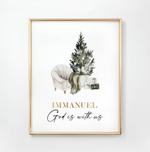 Immanuel Set of 3 Printables, Christmas Scripture