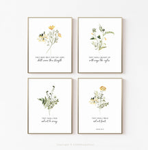 Load image into Gallery viewer, Isaiah 40:31 Renew Their Strength Set of 4 Printables, Floral Scripture