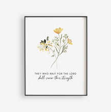 Load image into Gallery viewer, Isaiah 40:31 Renew Their Strength Set of 4 Printables, Floral Scripture
