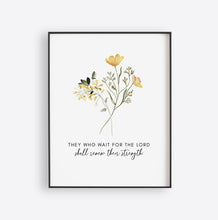 Load image into Gallery viewer, Isaiah 40:31 Renew Their Strength Set of 4 Printables, Floral Scripture