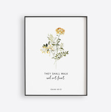 Load image into Gallery viewer, Isaiah 40:31 Renew Their Strength Set of 4 Printables, Floral Scripture
