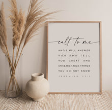 Load image into Gallery viewer, Jeremiah 33:3 Call To Me Printables, Modern Scripture