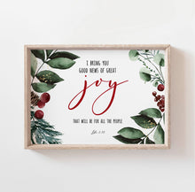 Load image into Gallery viewer, Luke 2:10 Joy Printables, Christmas Scripture