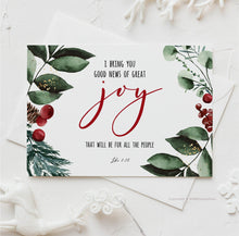 Load image into Gallery viewer, Luke 2:10 Joy Printables, Christmas Scripture