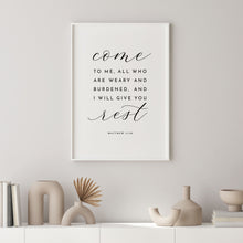 Load image into Gallery viewer, Matthew 11:28 Come To Me Printables, Modern Scripture