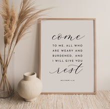 Load image into Gallery viewer, Matthew 11:28 Come To Me Printables, Modern Scripture
