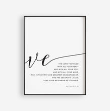 Load image into Gallery viewer, Matthew 22:37-39 Love the Lord Set of 2 Printables, Modern Scripture