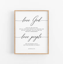 Load image into Gallery viewer, Matthew 22:37-39 Love God Love People Printables, Modern Scripture