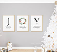 Load image into Gallery viewer, JOY Set of 3 Printables, Christmas Scripture
