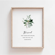 Load image into Gallery viewer, Matthew 5:3-10 The Beatitudes Set of 8 Printables, Greenery Scripture