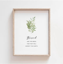 Load image into Gallery viewer, Matthew 5:3-10 The Beatitudes Set of 8 Printables, Greenery Scripture