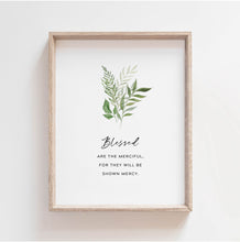 Load image into Gallery viewer, Matthew 5:3-10 The Beatitudes Set of 8 Printables, Greenery Scripture