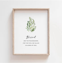 Load image into Gallery viewer, Matthew 5:3-10 The Beatitudes Set of 8 Printables, Greenery Scripture