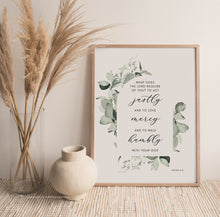 Load image into Gallery viewer, Micah 6:8 Walk Humbly Printables, Greenery Scripture