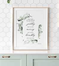 Load image into Gallery viewer, Micah 6:8 Walk Humbly Printables, Greenery Scripture