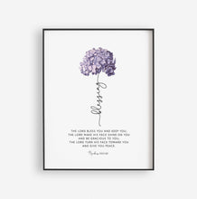 Load image into Gallery viewer, Numbers 6:24-26 Blessing Flower Printables, Floral Scripture