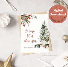 Load image into Gallery viewer, O Come Let Us Adore Him Printables, Christmas Scripture
