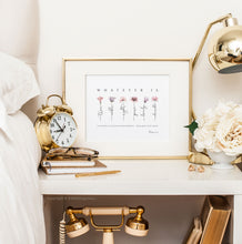 Load image into Gallery viewer, Philippians 4:8 Whatever Is Art Print, Floral Scripture