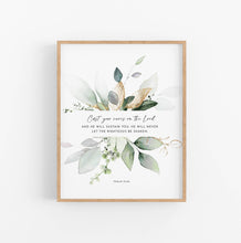 Load image into Gallery viewer, Psalm 55:22 Cast Your Care On The Lord Printables, Greenery Scripture