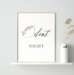 Silent Night Holy Night Set of 2 Printables, Christmas Scripture