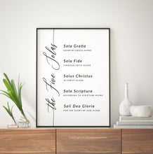 Load image into Gallery viewer, The Five Solas Art Print, Modern Scripture