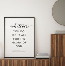 Load image into Gallery viewer, 1 Corinthians 10:31 For the Glory of God Art Print, Modern Scripture