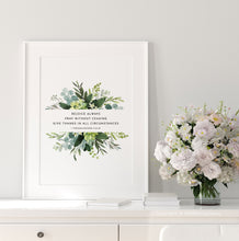 Load image into Gallery viewer, 1 Thessalonians 5:16-18 Rejoice Always Art Print, Greenery Scripture