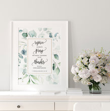 Load image into Gallery viewer, 1 Thessalonians 5:16-18 Rejoice Pray Thanks Art Print, Greenery Scripture