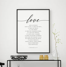 Load image into Gallery viewer, 1 Corinthians 13:4-8 Love Printables, Wedding Modern Scripture