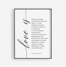 Load image into Gallery viewer, 1 Corinthians 13:4-8 Love Is Patient Printables, Wedding Modern Scripture