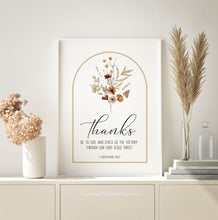 Load image into Gallery viewer, 1 Corinthians 15:57 Thanks be to God Printables, Floral Scripture