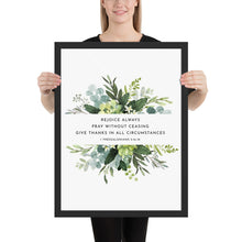 Load image into Gallery viewer, 1 Thessalonians 5:16-18 Rejoice Always Art Print, Greenery Scripture