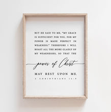 Load image into Gallery viewer, 2 Corinthians 12:9 My Grace Is Sufficient Art Print, Modern Scripture