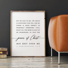 Load image into Gallery viewer, 2 Corinthians 12:9 My Grace Is Sufficient Art Print, Modern Scripture