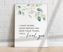 Load image into Gallery viewer, 2 Kings 20:5 I Will Heal You Art Print, Greenery Scripture