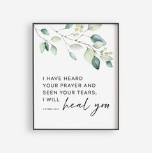Load image into Gallery viewer, 2 Kings 20:5 I Will Heal You Art Print, Greenery Scripture